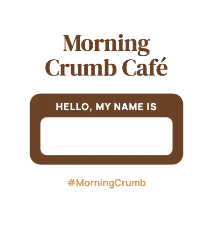 Café & bakery name tag apron template