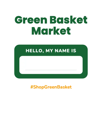 Grocery & market name tag apron template