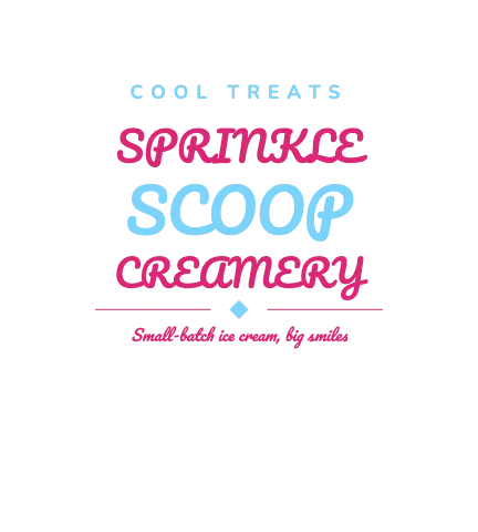 Ice cream shop stacked wordmark apron template
