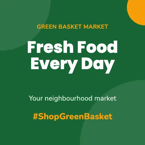 Grocery & market photo wall backdrop template
