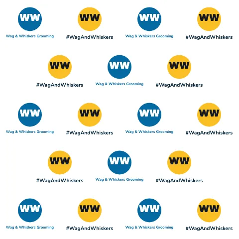 Pet grooming logo tiles backdrop template