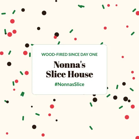 Pizzeria confetti plaque backdrop template