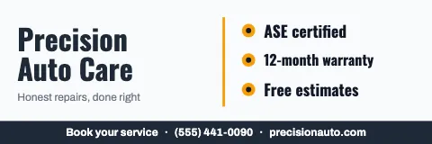 Auto repair checklist banner template