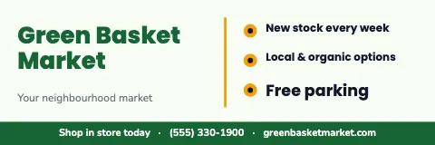 Grocery & market checklist banner template