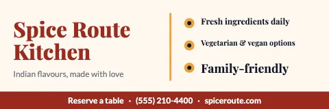 Indian restaurant checklist banner template