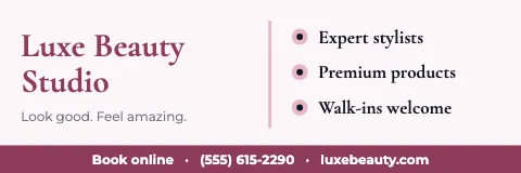 Salon & spa checklist banner template