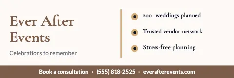 Weddings & events checklist banner template