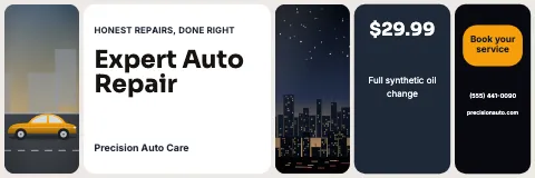 Auto repair bento strip banner template