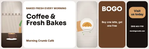 Café & bakery bento strip banner template
