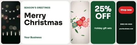 Christmas bento strip banner template