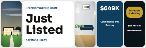 Real estate bento strip banner template