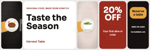 Restaurant bento strip banner template