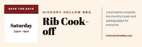 BBQ smokehouse event date banner template