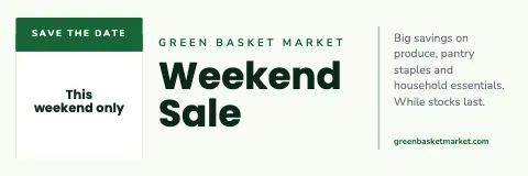 Grocery & market event date banner template