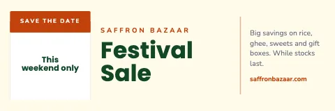Indian grocery event date banner template