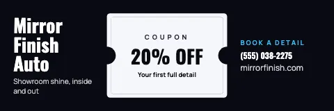 Auto detailing coupon banner template