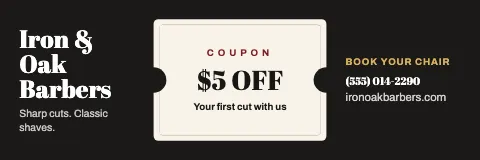 Barbershop coupon banner template