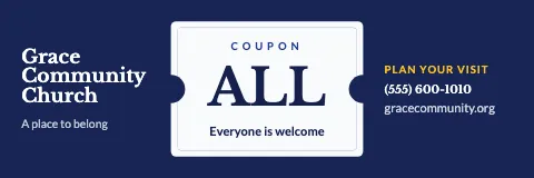 Church & community coupon banner template