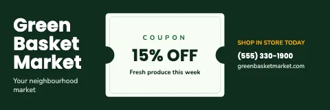 Grocery & market coupon banner template