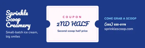 Ice cream shop coupon banner template