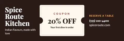 Indian restaurant coupon banner template