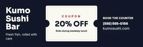 Sushi bar coupon banner template