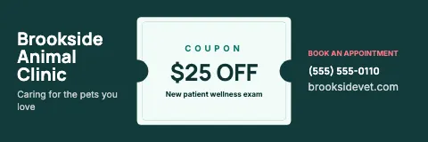 Veterinary clinic coupon banner template