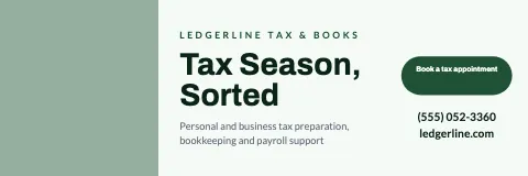 Accounting & tax photo & pill banner template