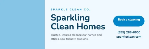 Cleaning services photo & pill banner template