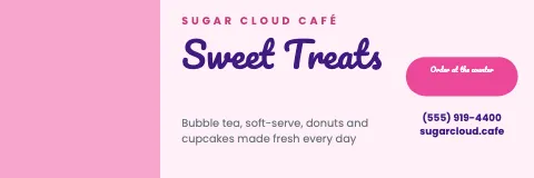 Desserts & boba photo & pill banner template