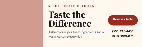 Indian restaurant photo & pill banner template