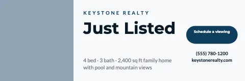 Real estate photo & pill banner template
