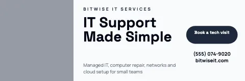 IT & tech services photo & pill banner template