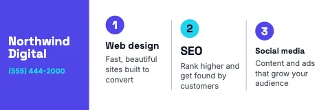 Tech & agency service columns banner template