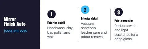 Auto detailing service columns banner template