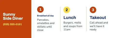Breakfast diner service columns banner template