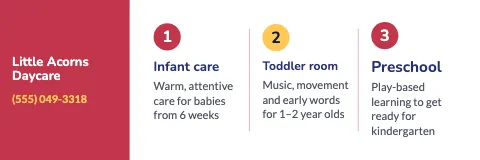 Daycare & preschool service columns banner template