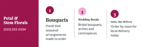 Florist service columns banner template