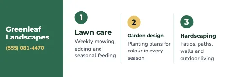 Landscaping service columns banner template
