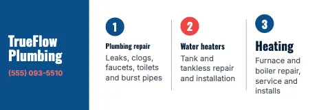 Plumbing & HVAC service columns banner template