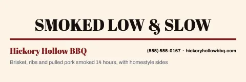 BBQ smokehouse big type banner template