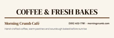 Café & bakery big type banner template
