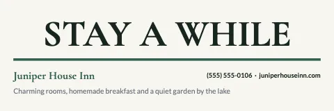 Hotel & B&B big type banner template