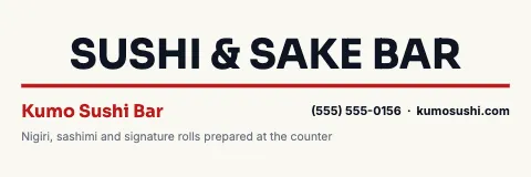 Sushi bar big type banner template