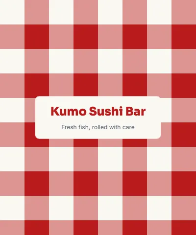 Sushi bar buffalo check blanket template