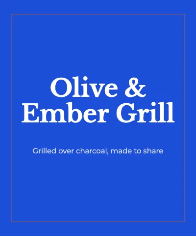 Mediterranean grill wordmark blanket template