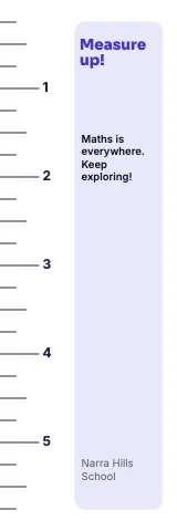 Middle school maths ruler bookmark template