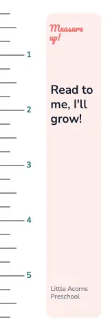 Preschool & Kindergarten ruler bookmark template