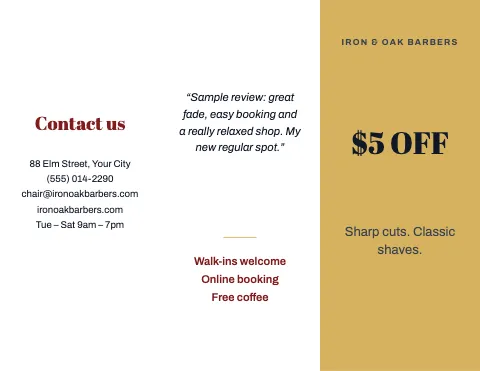 Barbershop bold brochure template