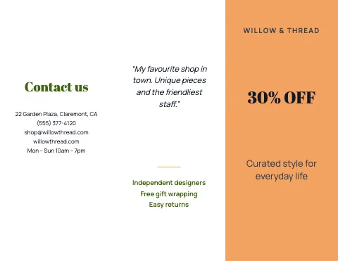 Retail & boutique bold brochure template